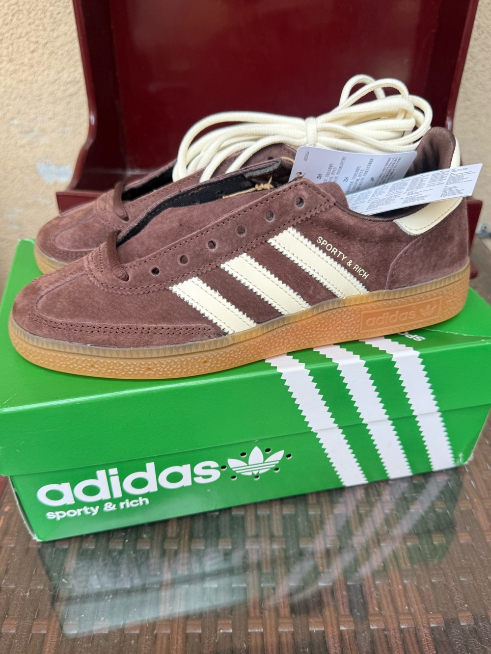 adidas Sporty & Rich Suede Samba Sneakers Brown & Cream brand new with tags box